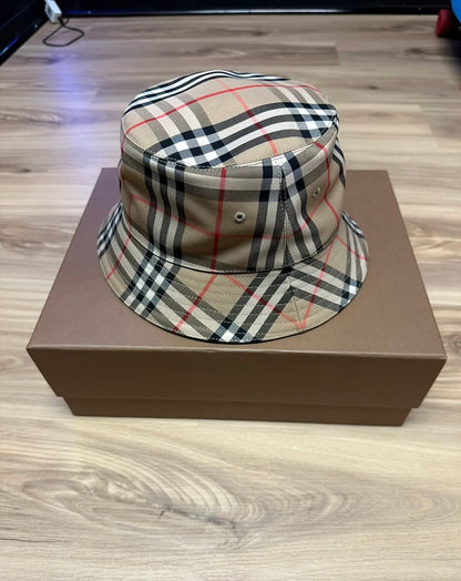 Burberry Beige Check Bucket Hat - Archive Beige