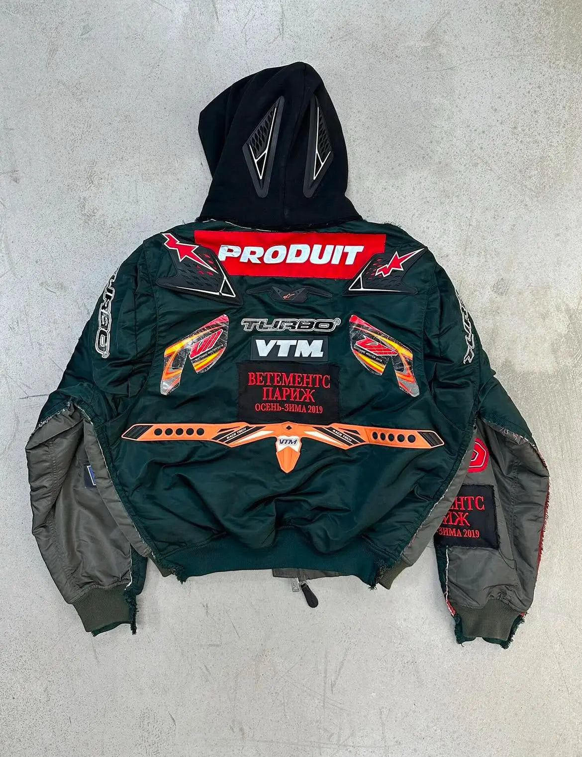 Vetements Black And Navy Alpha Industries Edition Racing Bomber Jacket urbanluxeclo