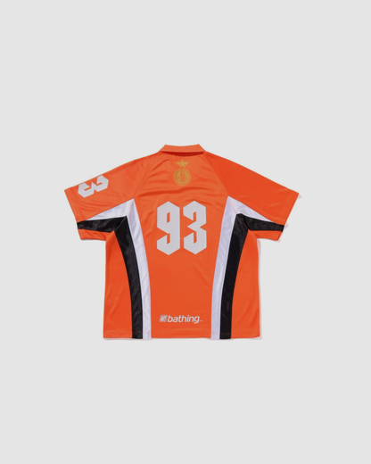 A Bathing Ape Multi Logo Relaxed Fit Soccer Jersey White Jerseys