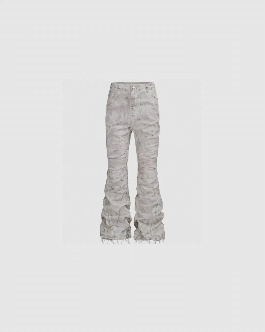Rebel Wave | White Distressed Flare Denim Pants urbanluxeclo