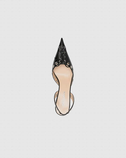MACH & MACH Leather Corset Pumps urbanluxeclo