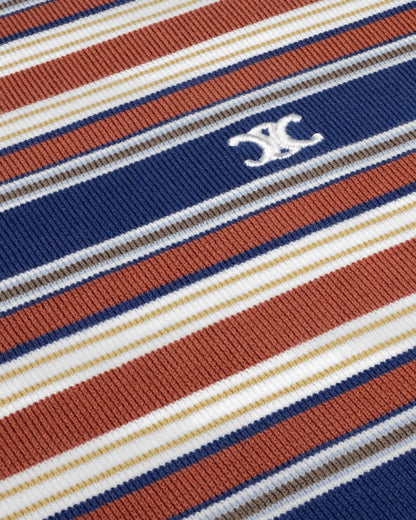 Celine Triomphe Loose Polo in Striped Cotton