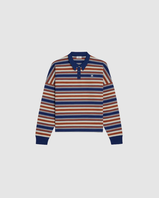 Celine Triomphe Loose Polo in Striped Cotton