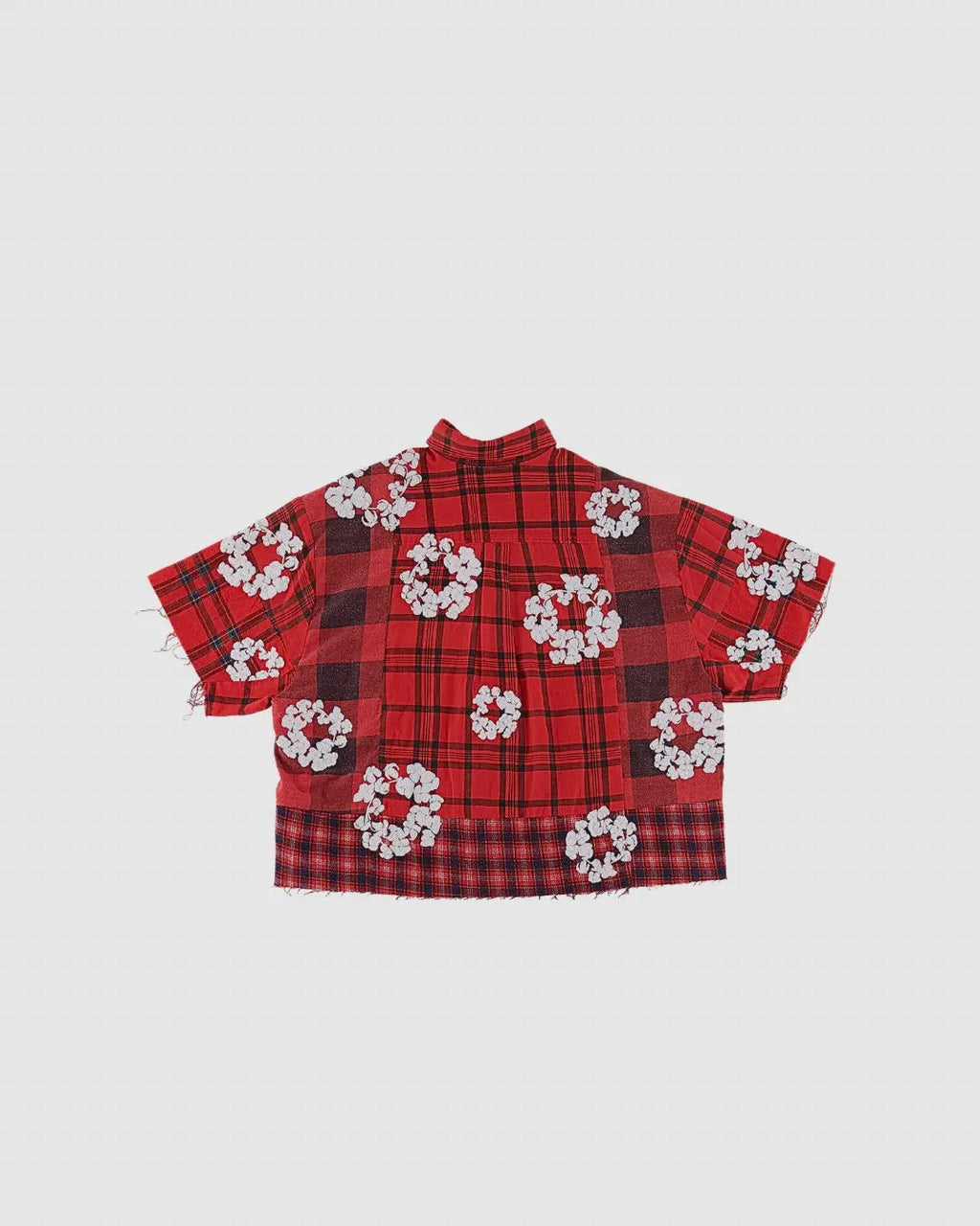 Denim Tears x Readymade 'Check' Wreath Short Sleeve Flannel Shirt Urbanluxe2