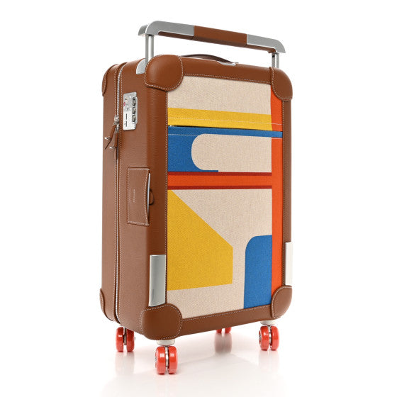 HERMES Canvas Taurillon Regate RMS Rolling Trolley Luggage Multicolor