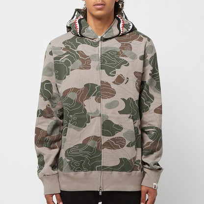 A Bathing Ape Layered Line Camo Shark Full Tracksuit