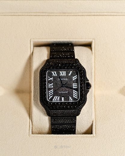 Diamond Cartier Santos 40mm - Black Diamonds - Roman Dial