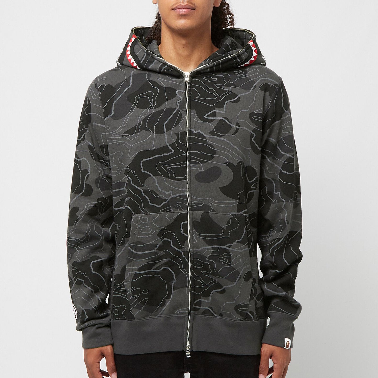 A Bathing Ape Layered Line Camo Shark Full Tracksuit