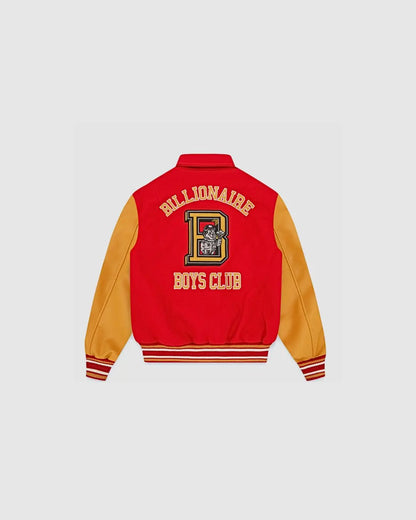 Billionaire Boys Club Mascot Felt and Leather Varsity Jacket Red urbanluxeclo