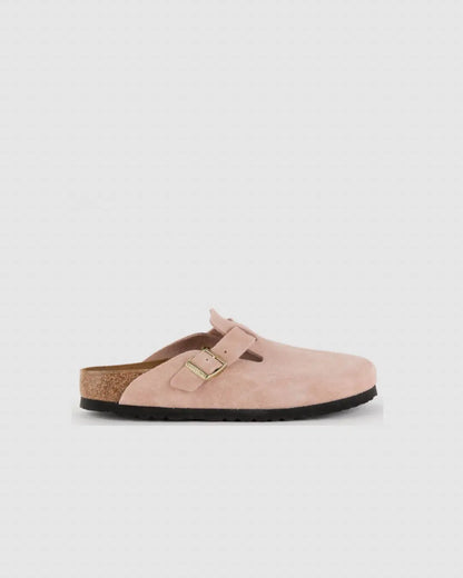 Birkenstock Boston Soft Footbed Suede Leather Clogs light rose urbanluxe