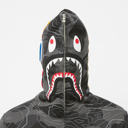 A Bathing Ape Layered Line Camo Shark Full Tracksuit