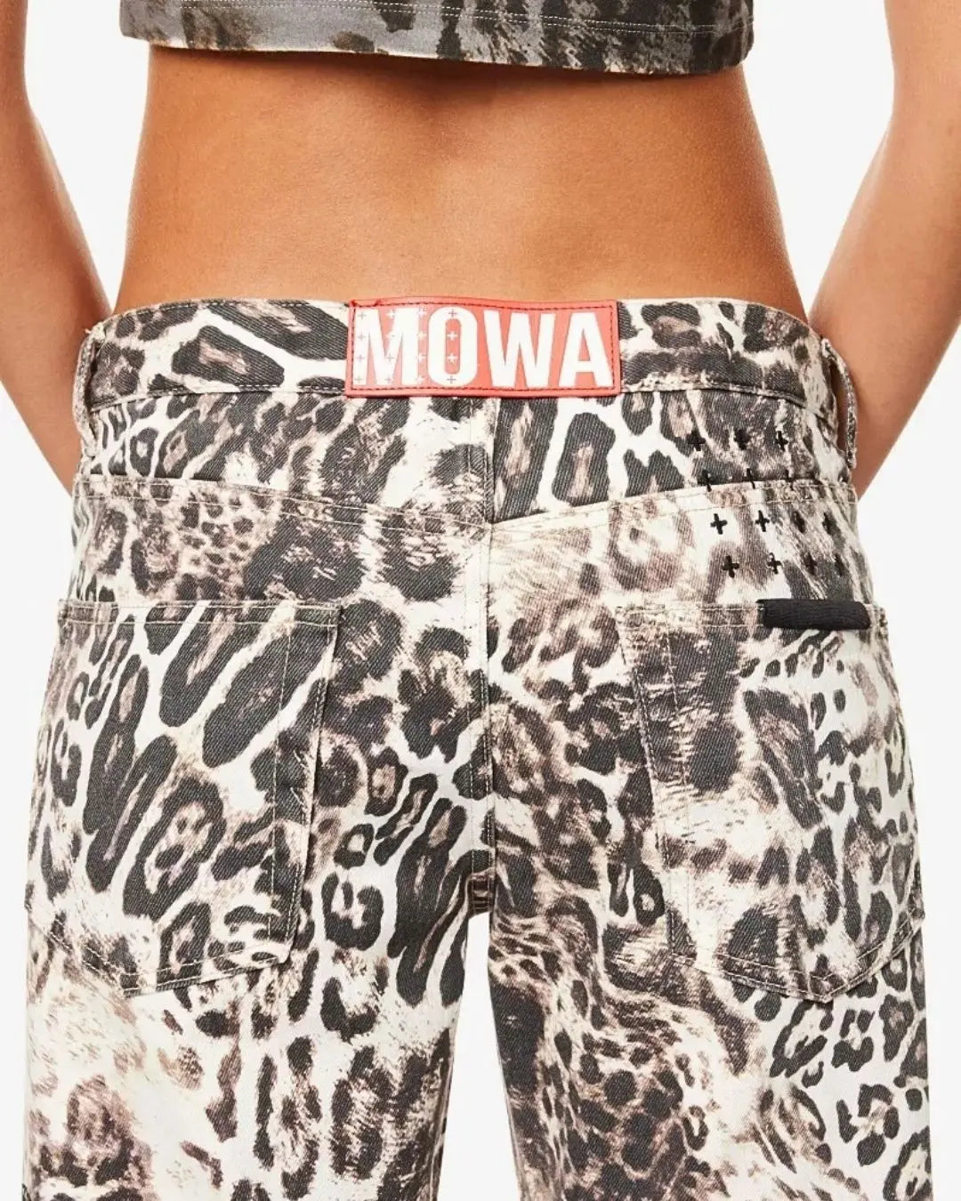 Ksubi X Mowalola Cheetah Wide-Leg Denim Jeans