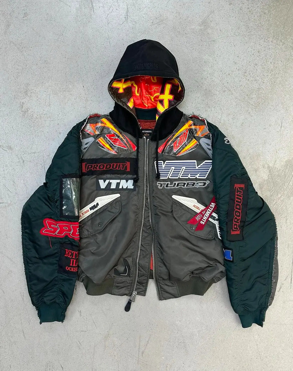 Vetements Black And Navy Alpha Industries Edition Racing Bomber Jacket urbanluxeclo