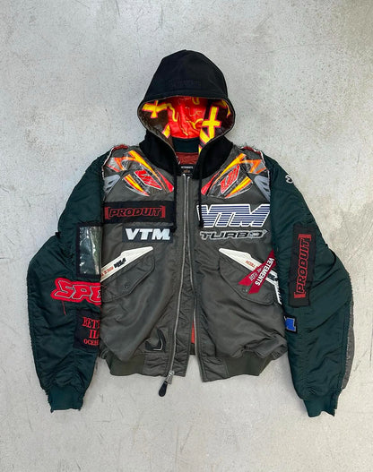 Vetements Black And Navy Alpha Industries Edition Racing Bomber Jacket