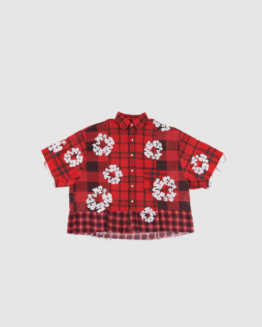 Denim Tears x Readymade 'Check' Wreath Short Sleeve Flannel Shirt