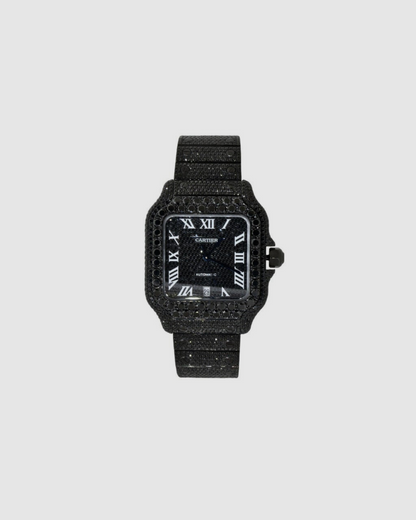 Diamond Cartier Santos 40mm - Black Diamonds - Roman Dial