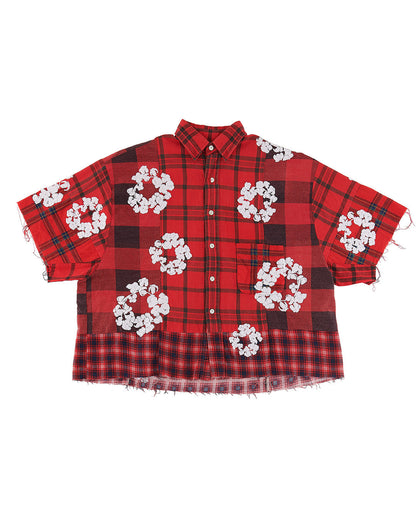 Denim Tears x Readymade 'Check' Wreath Short Sleeve Flannel Shirt