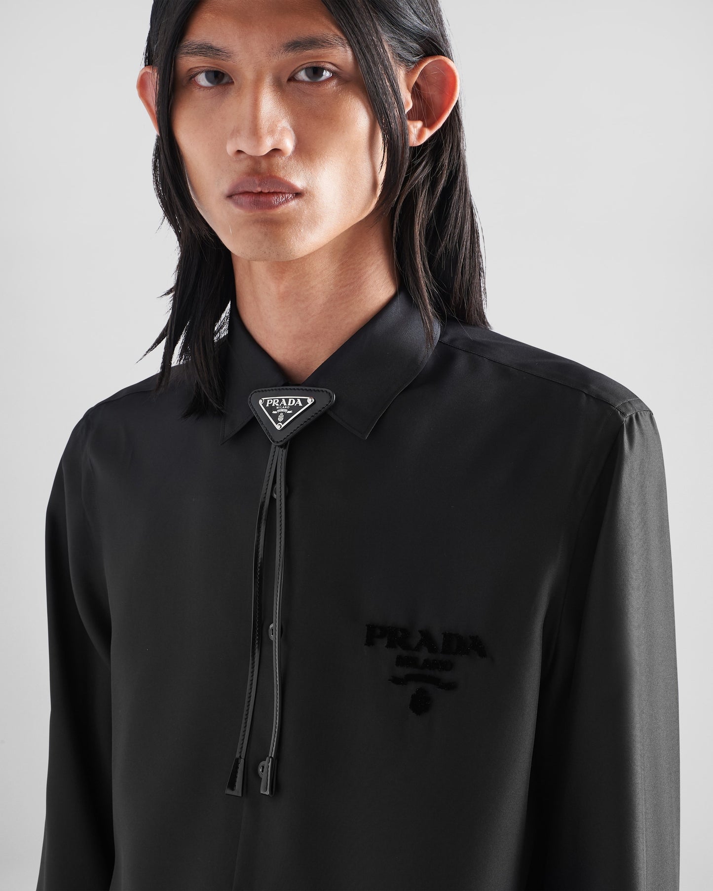 Prada Brushed leather bolo tie