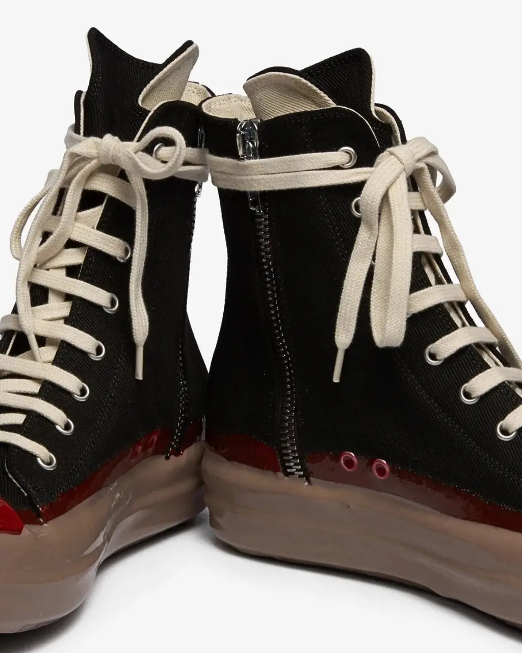 Rick Owens DRKSHDW FW25 Concordians Sneaks "Black/Red/Drk Beige" urbanluxeclo