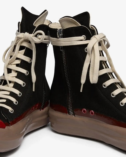 Rick Owens DRKSHDW FW25 Concordians Sneaks "Black/Red/Drk Beige" urbanluxeclo