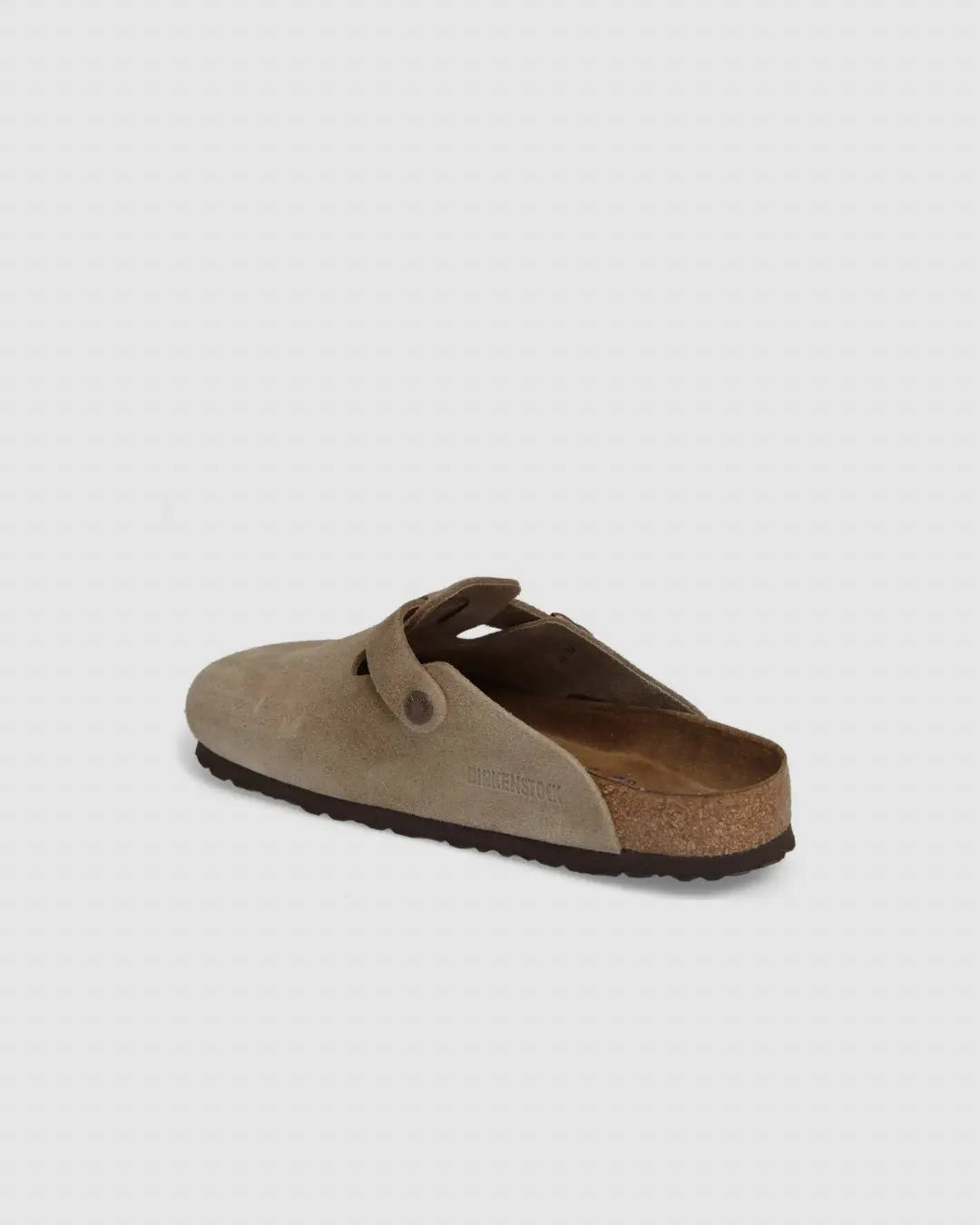 Birkenstock Boston Soft Footbed Suede Leather Clogs Taupe urbanluxe