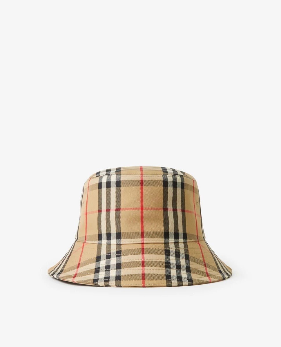 Burberry Beige Check Bucket Hat - Archive Beige