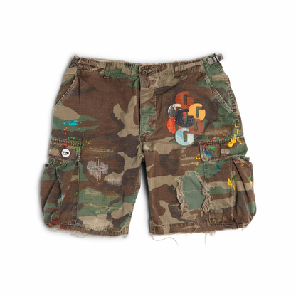 G Patch Woodland Camo Cargo Shorts