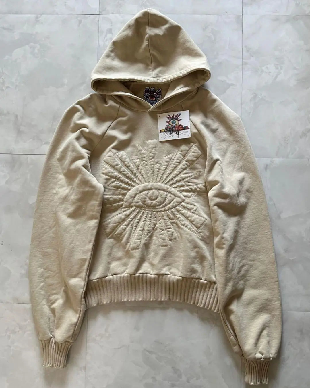 House of Error Wool Chain-Quilt Hoodie in Sahara urbanluxeclo