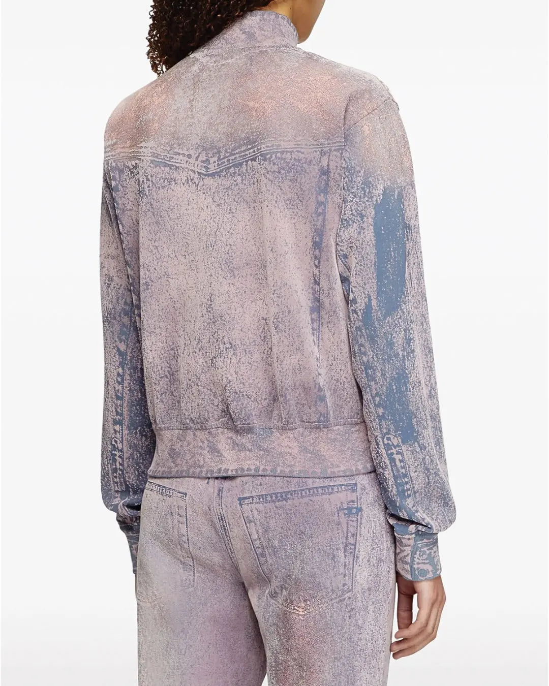 Diesel Trompe l'oeil flocked zip-up sweatshirt urbanluxeclo