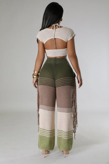 Solange Crochet Fringe Pants