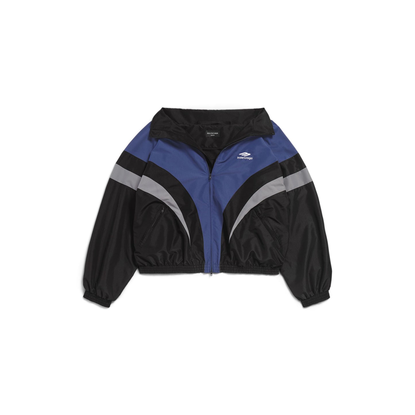 Balenciaga 3B Sports Icon Off Shoulders Tracksuit Jacket in Black