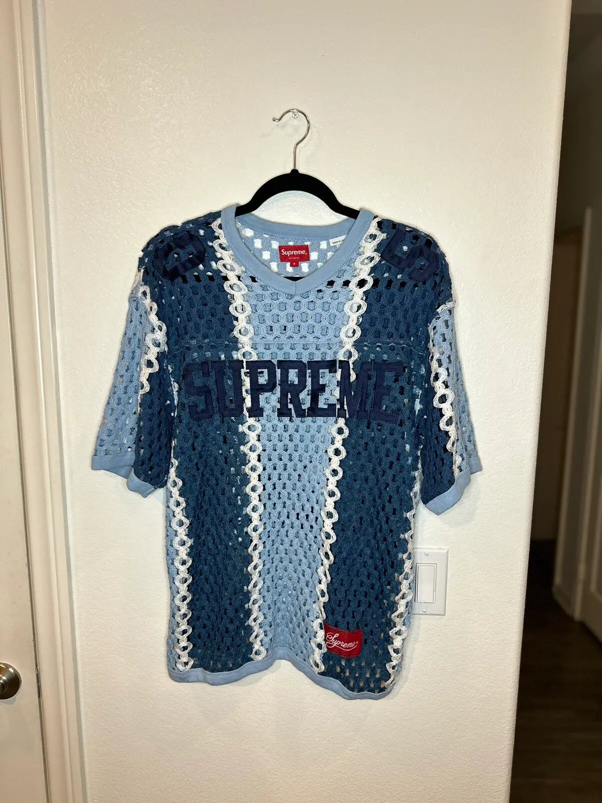 Supreme Crochet Football Jersey Slate