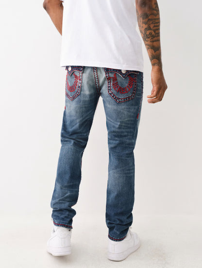 True Religion Rocco Embroidered Flap Jeans