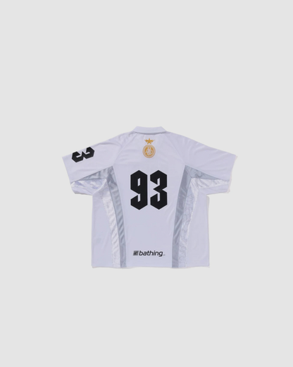 A Bathing Ape Multi Logo Relaxed Fit Soccer Jersey White Jerseys
