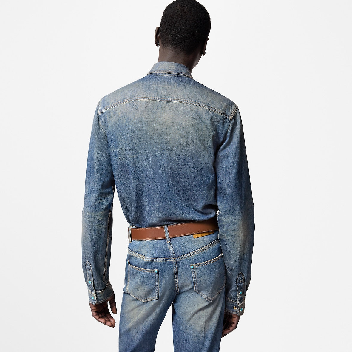 Louis Vuitton Fitted Long-Sleeved Denim Shirt