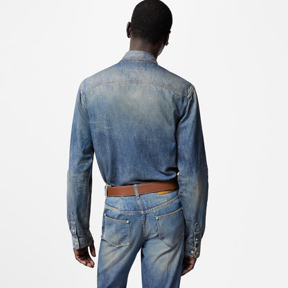 Louis Vuitton Fitted Long-Sleeved Denim Shirt