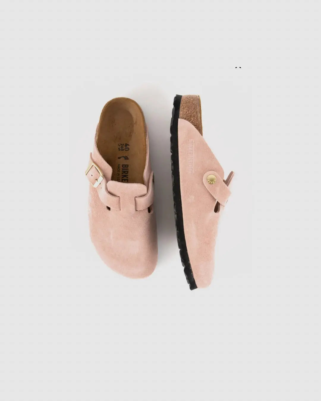 Birkenstock Boston Soft Footbed Suede Leather Clogs light rose urbanluxe