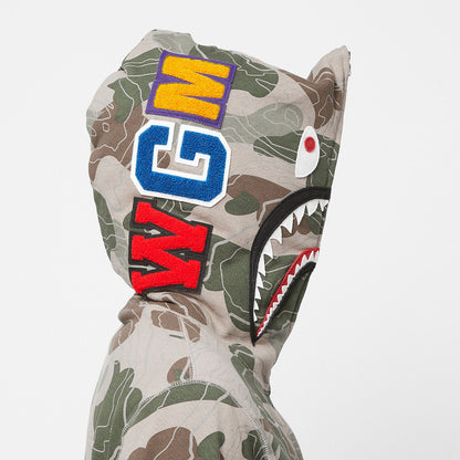 A Bathing Ape Layered Line Camo Shark Full Tracksuit