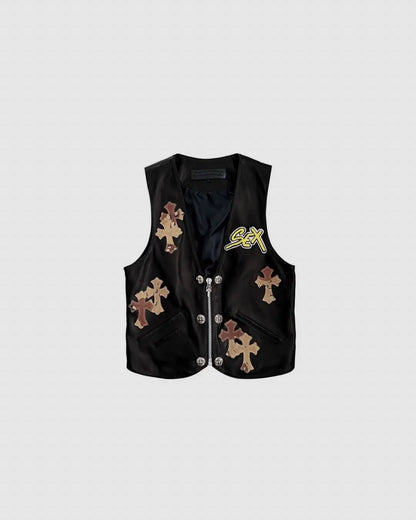Chrome hearts matty boy sex records leather vest urbanluxeclo