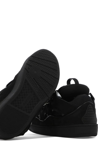 Lanvin Curb Suede Sneakers Black