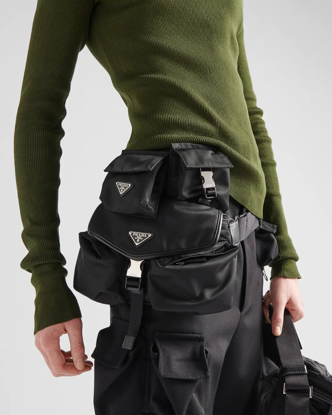 PRADA Small Re-Nylon and Calf Leather Belt Bag urbanluxeclo