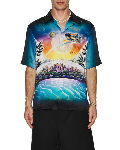 Casablanca 'La Prémonition' Short Sleeve Silk Shirt