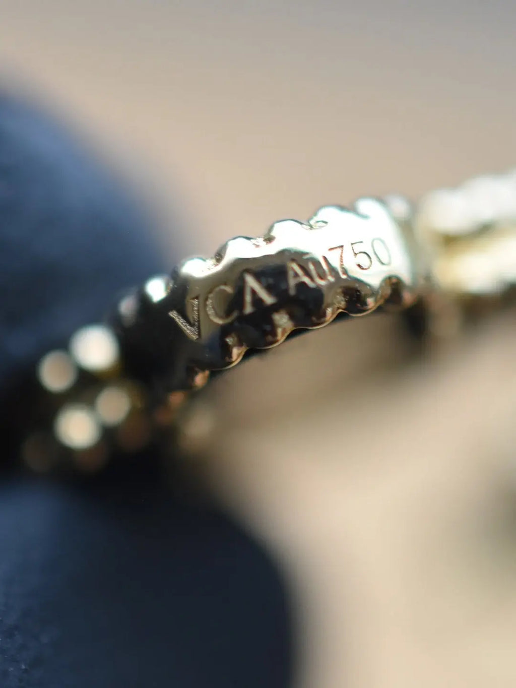 Van Cleef & Arpels Vintage Alhambra 5 Motif Onyx Bracelet Urbanluxe2