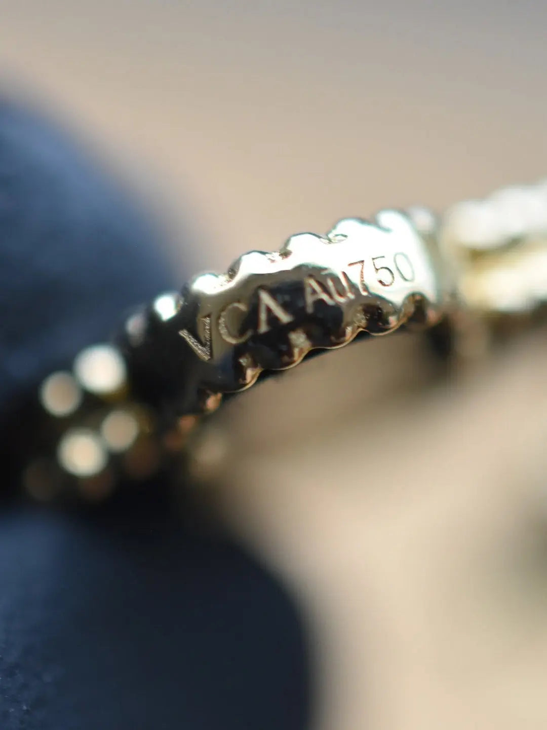 Van Cleef & Arpels Vintage Alhambra 5 Motif Onyx Bracelet Urbanluxe2