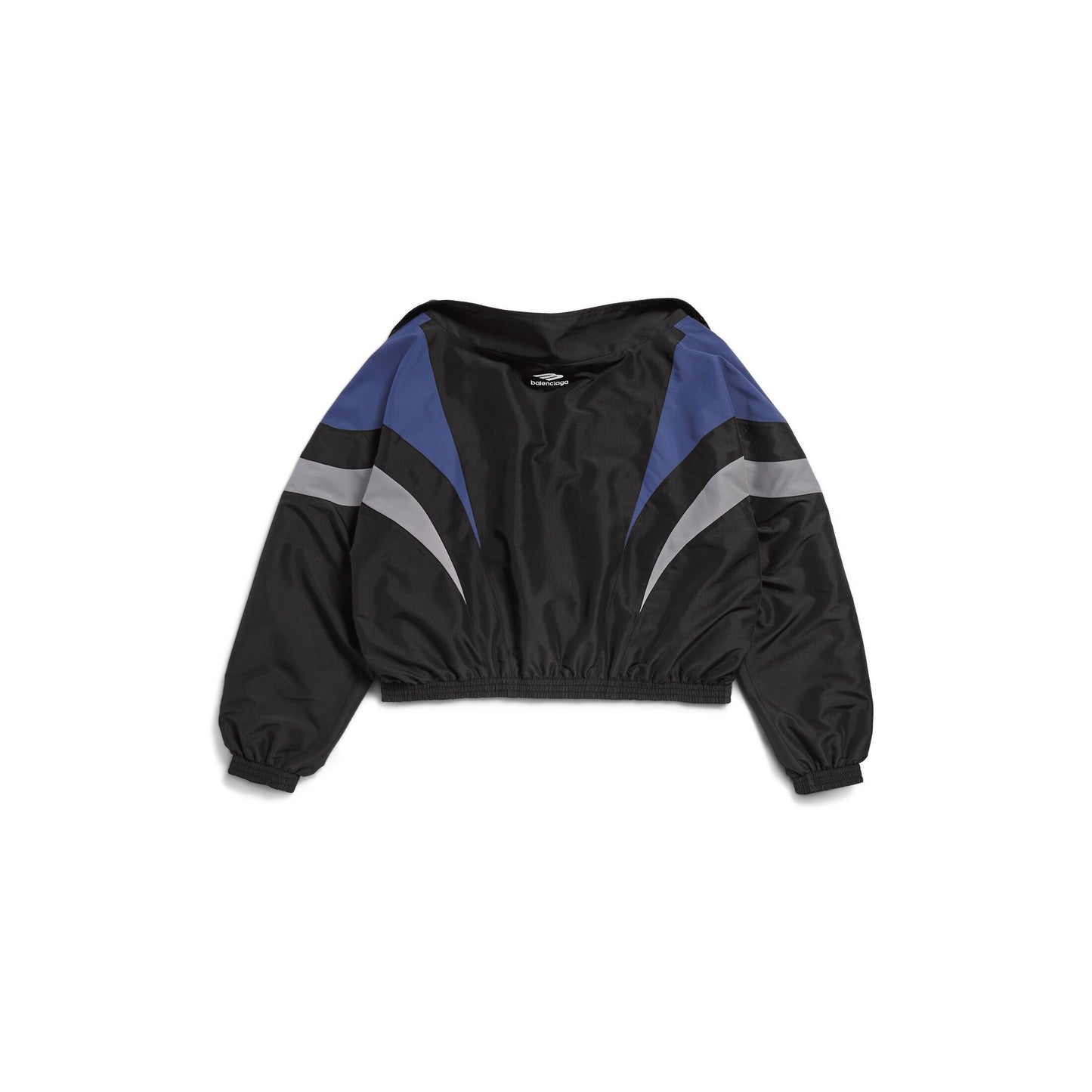 Balenciaga 3B Sports Icon Off Shoulders Tracksuit Jacket in Black