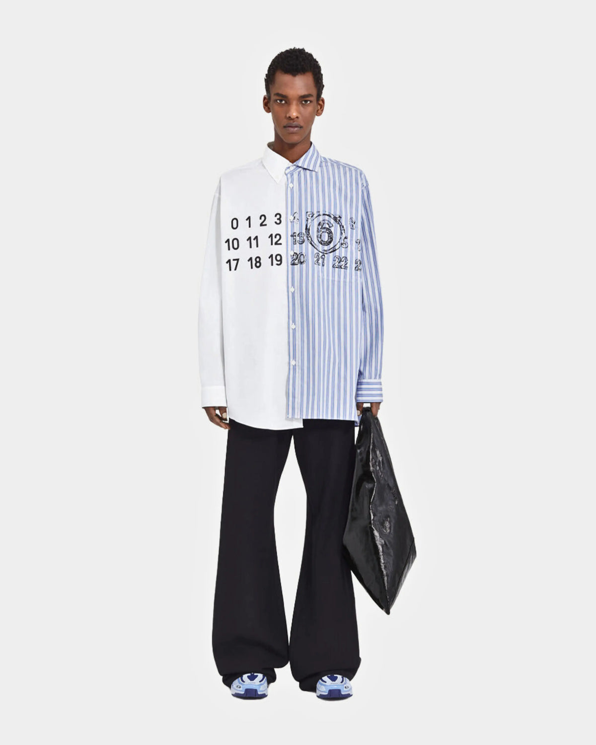 MM6 Maison Margiela Spliced Numbers Shirt White/Blue Urbanluxe2
