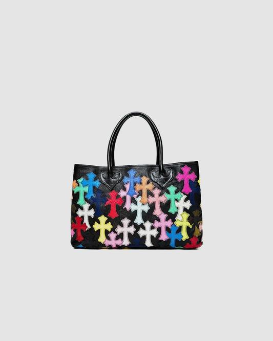 Chrome Hearts Multi colored Cross Patched TOTE BAG