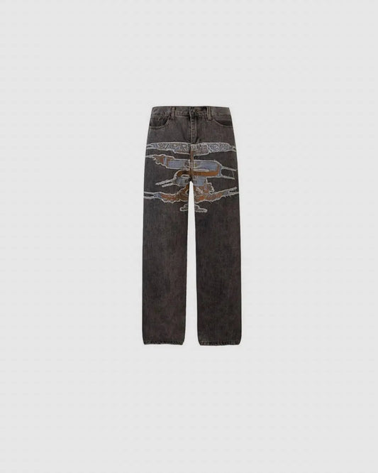 Y/PROJECT Paris Best Patch Jeans Brown urbanluxe