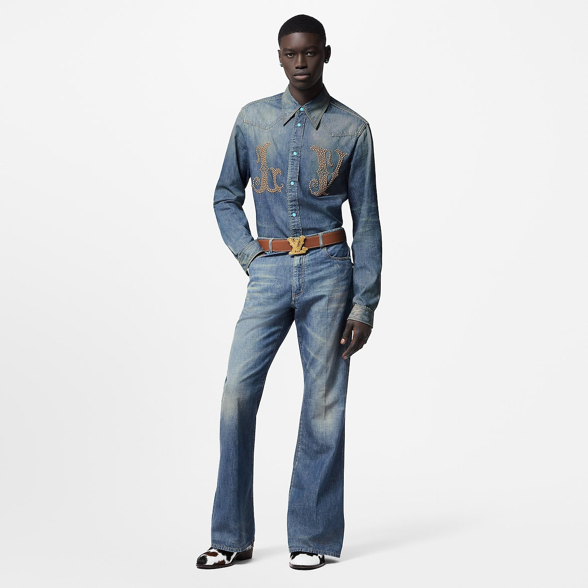 Louis Vuitton Fitted Long-Sleeved Denim Shirt