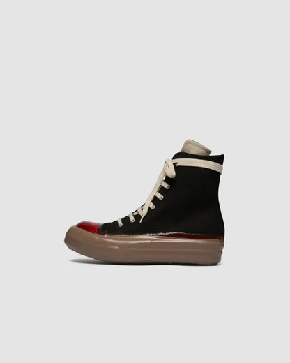 Rick Owens DRKSHDW FW25 Concordians Sneaks "Black/Red/Drk Beige" urbanluxeclo